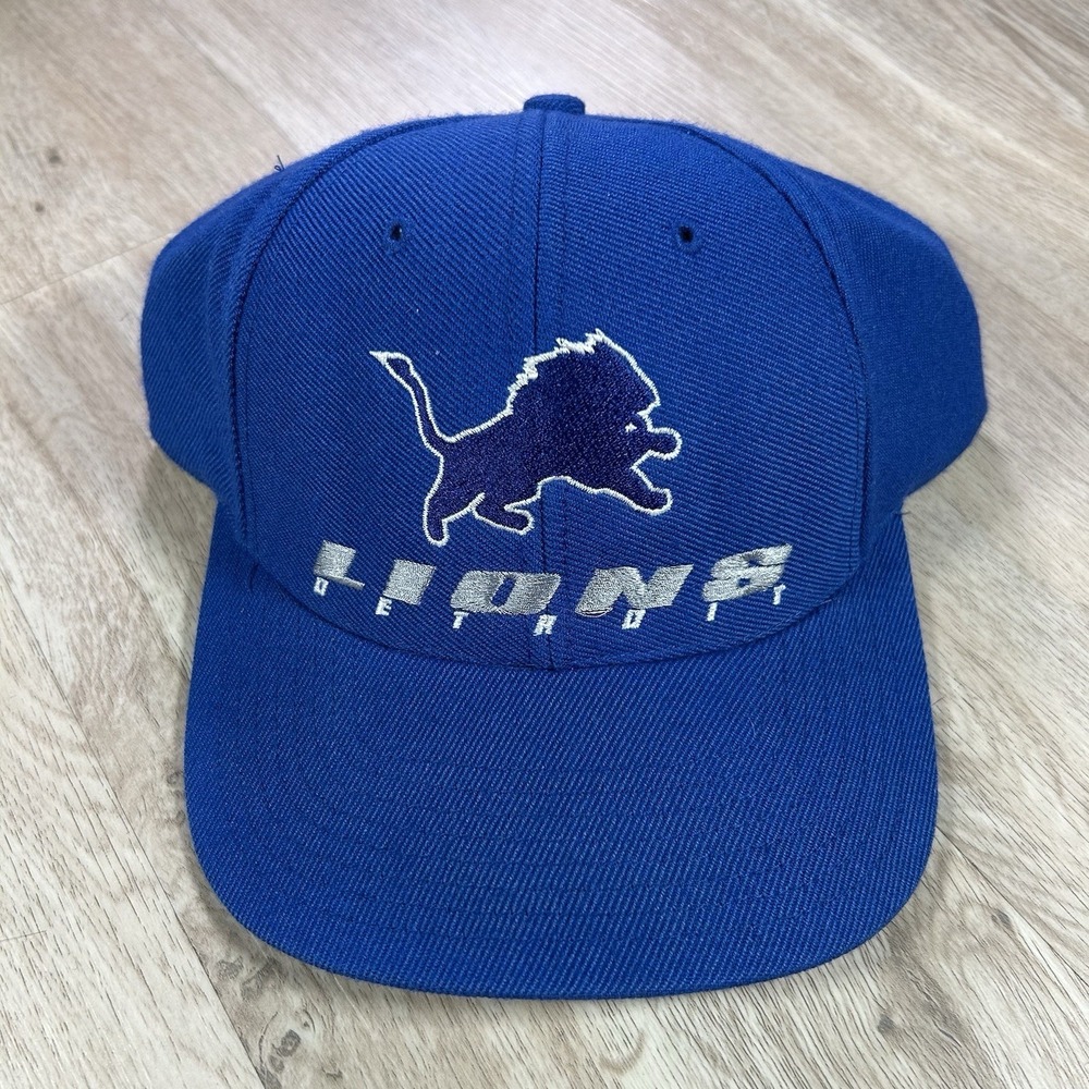 VTG Detroit‎ Lions Snapback Hat NFL Football Twins Enterprise Blue Wool Cap